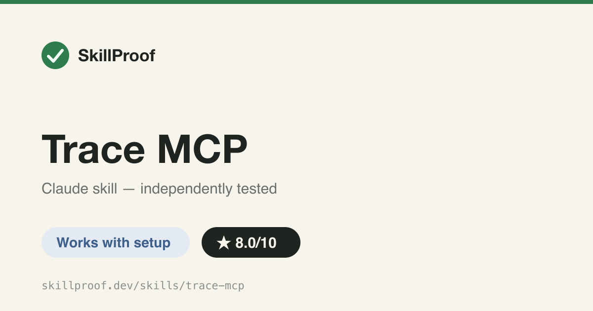 Trace MCP — Routes code exploration to a code-graph MCP server instead of grep/read.