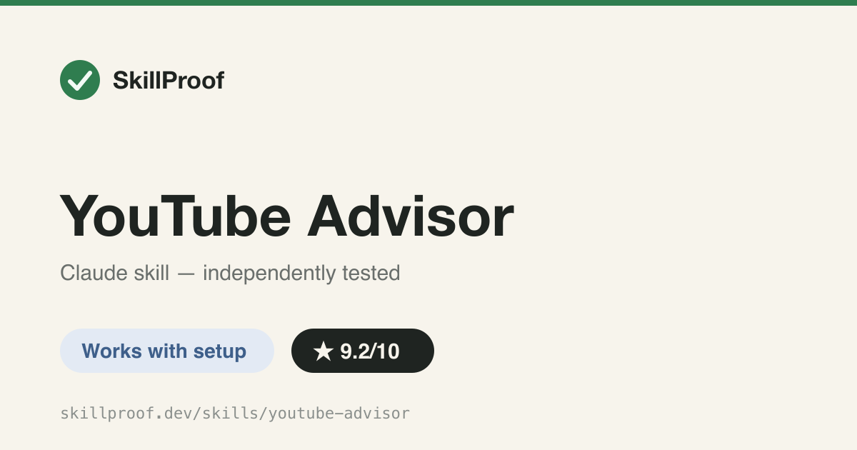 YouTube Advisor — Turns any YouTube channel into a searchable Claude Code advisor skill.