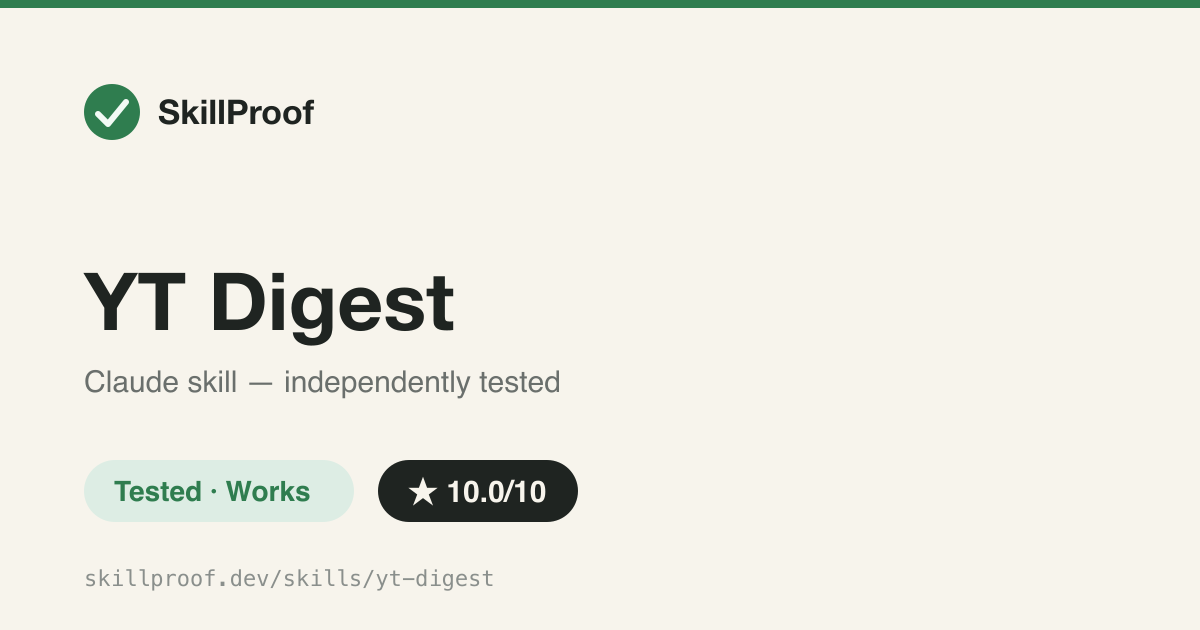 YT Digest — Turns a YouTube URL into a timestamped, screenshotted markdown research note via real yt-dlp + ffmpeg.